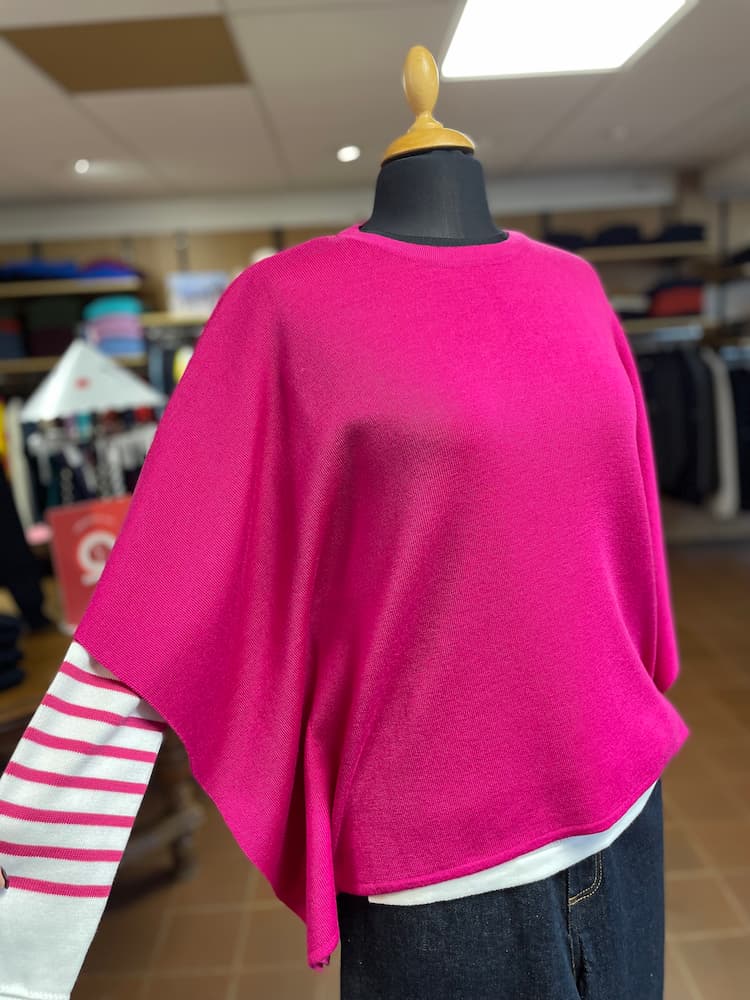 Pull-Poncho en laine mérinos - Écume – Image 2